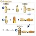gohantee R1234yf Can Tap Adapter Fitting Kits, 1/4 SAE to 1/2 Acme LH Can Bottle Tap Opener with 1/4'' SAE Female Adapters and Seal Caps, Brass Dispenser for R134a R12 R22 Charging Hose