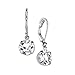 1928 Bridal Round Genuine Austrian Crystal Silver Drop Earrings