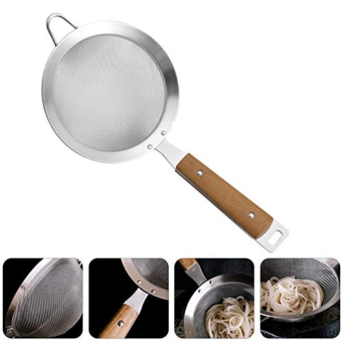 Hemoton Colher de Escumadeira de Gordura de Aço Inoxidável Malha Fina Coador de Óleo de Cozinhar Coa