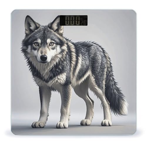 Báscula Digital de Baño Cute Wolf con Pantalla LCD