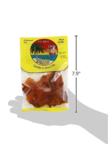 Island Snacks – Dried Chile Mango Fruit Slices – Value Size, 4 Ounces (Pack of 6) – Quality In Every Bite