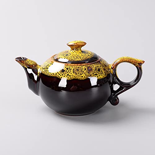 Tetera china tradicional ZAW roja con sistema de té esmaltado 7