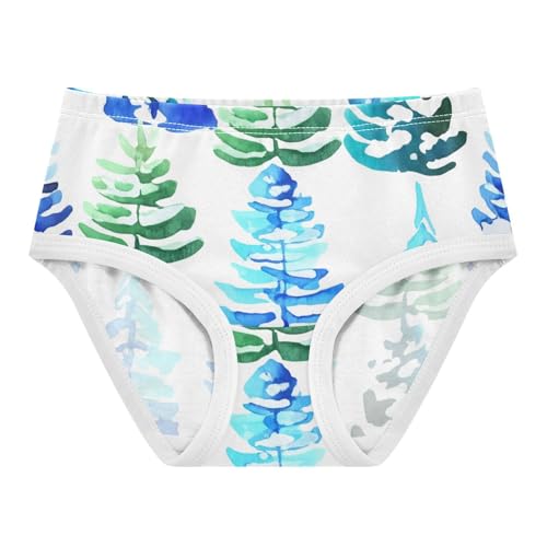 Cotton Girls Underwear Toddler Watercolor Pine Trees Blue Green Little Girl Panties Animals Underpants Briefs 2t