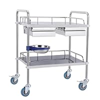 Amazon.co.jp: 医療用ワゴン ステンレスカート 歯科用カート