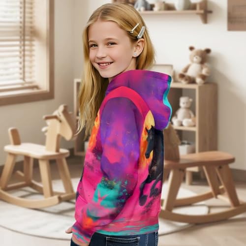 Image of GLUDEAR Teen Boys Girls Novelty Animal Galaxy Hoodies Sweatshirts Pullover