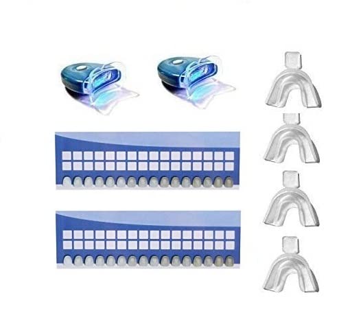 35% Carbamide Peroxide 10 Syringes (10 ml) of Teeth Whitening Gel - (2) LED Accelerator Light - 4Mouth Trays -2 Shade Guide Instructions