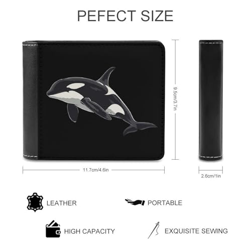 Orca Killer Whale Mens Slim Bifold Wallet RFID Blocking Wallet Front Pocket Credit Card Holder for Women2