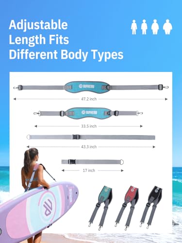 Image of niphean SUP Carrying Strap, Adjustable Shoulder Strap for Paddleboard | Paddle Board Accessories for Inflatable Paddle Board, Hand-Free Kayak Strap for Women & Men