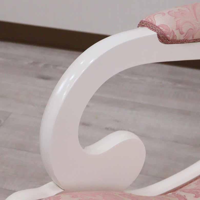 イタリア ロッキングチェア ホワイト 木製 完成品 ピンク イタリア ロッキングチェア ホワイト 木製 完成品 ピンク イタリア