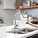 Kitchen Faucet-WEWE Single Handle Stainless Steel Brushed Nickel Pull Down Kitchen Sink Faucet with Pull Out Sprayer
