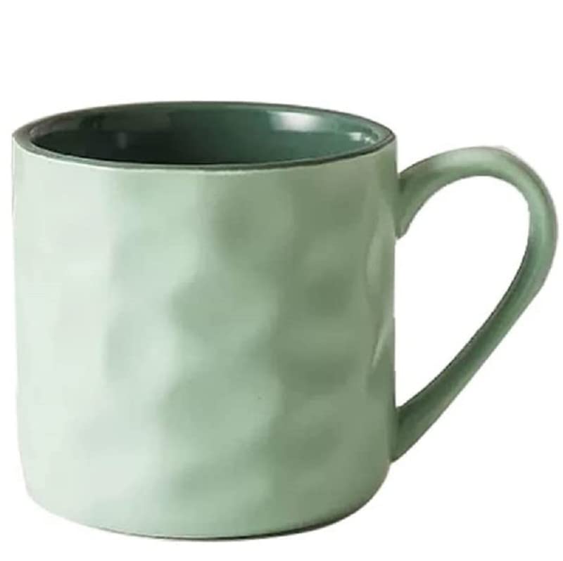 Tazza Da Caffè In Ceramica 400 Ml Con Coperchio In Legno E Cucchiaio Dorato - Grande, Moderna, Ideale Per Ufficio E Casa (Blu) - 4