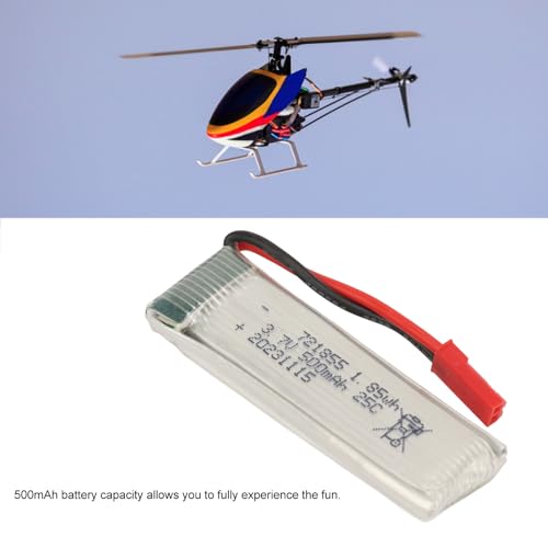 Alomejor 3,7 V Flugzeug-Lithiumbatterie, 500 MAh, Leichtes Design, Überladung mit Rotem JST-Stecker für U818A H37