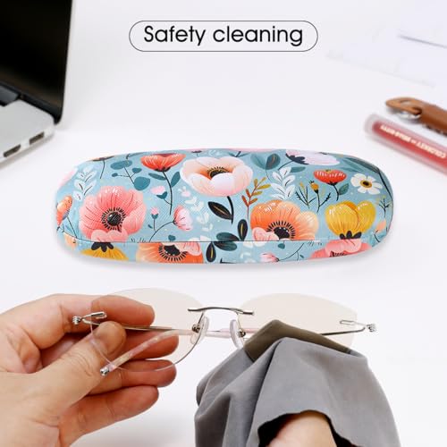 Image of PERFECTSIGHT Hard Shell Eyeglasses Case, PU Leather Protective Glasses Case, Cute Eyeglass Case for Women Men Girls