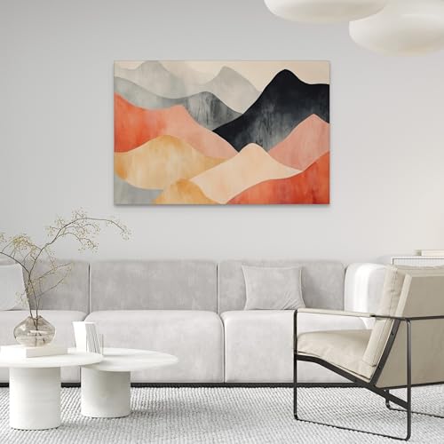 Impression artistique Collines corail Wallero | Tableau sur toile premium - 3