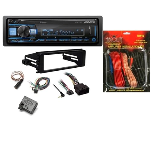 Alpine UTE-73BT in-Dash Digital Media Bluetooth for 1998-UP Motorcycle Bike & KIT10 Installation AMP Kit