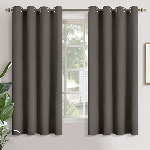 Image of YoungsTex Blackout Curtains for Bedroom - Thermal Insulated with Grommet Top Room Darkening Noise Reducing Curtains for Living Room, 2 Panels, 52 x 63 Inch, Grey