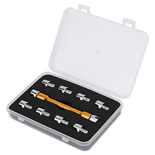 Image of Dirt Bike Spoke Wrench,10pc Motorcycle Spoke Wrench Set, Spoke Wrench Head Sizes 5.0-6.8mm With Storage Box Fits for XR CRF KLX TTR 50 70 110 250 (B(gold))