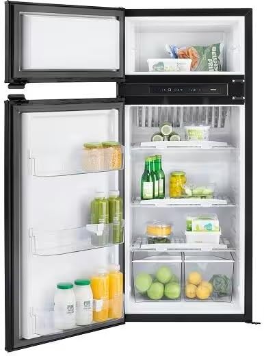 THETFORD Absorberkühlschrank N4145E+, 141L, 54,3x52,2x124,5 cm, Gas/Strom, Mattschwarz, LED Display, Automatisches Abtauen