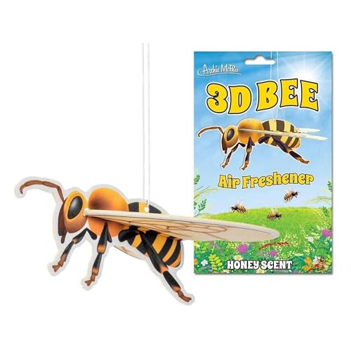 Archie McPhee 3D BEE AIR FRESHENER, Yellow, one Size