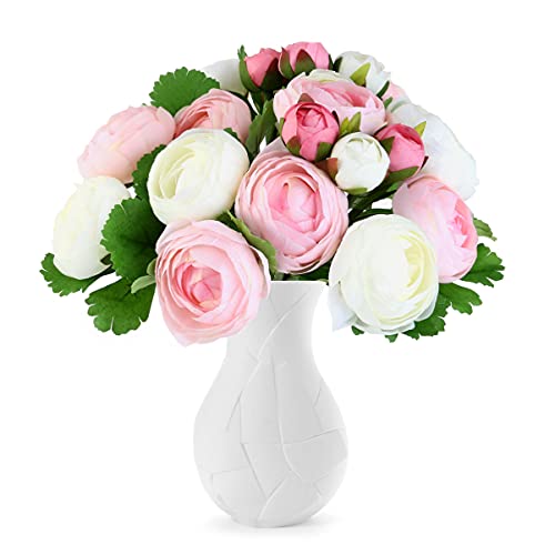 Ultnice Bridal Wedding Bouquets Artificial Camellia Flowers Home Wedding Decoration For Valentine's Day(Pink White) #TOP5
