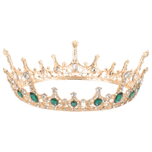 Tiara de novia de cristal corona redonda para fiesta de disfraces