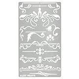 Aleks Melnyk 7 Bullet Journal Stencil Metal/Ornament, Dividers/Stainless Steel Planner Stencils Journal/Diary/Bujo/Scrapbooking/Crafting/DIY Drawing Template Stencil