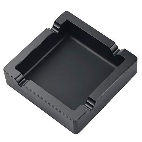 HUACANG Cinzeiro grandes cinzeiros para os cigarros grande preto 4 de uso duplo ao ar livre de silicone inquebrável resíduo cigarros cinzeiro para pátio/exterior / interior cinzeiro decoração