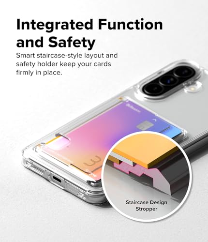 Image of Ringke Fusion Card for Samsung Galaxy A57 Wallet [Holds Up to 3] Slim Transparent Shockproof Case Back Cover with Built-in Card Slot Holder - Clear