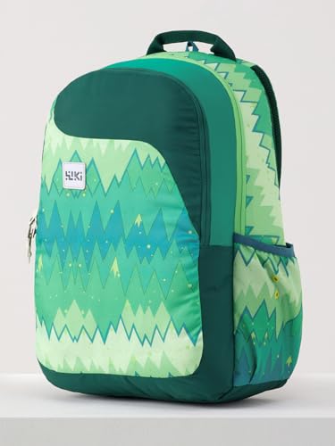 Image of Wildcraft Wiki 1 30L Laptop Backpack for Men & Women | Fits 15.6 inch Laptop | Padded Shoulder Straps, Multi Compartments, Anti-Theft Zippers | School & College Bag | Ombre Pattern Green