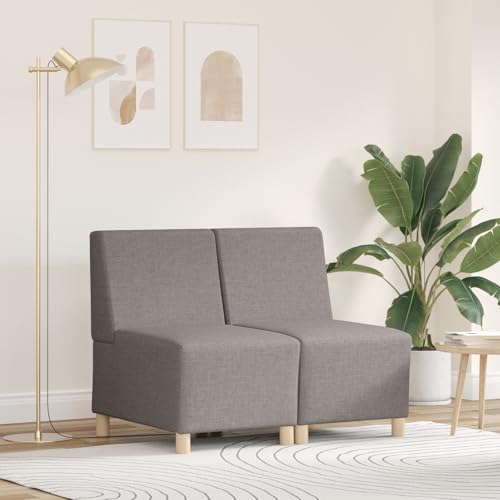 Tidyard Sillón Sofá Gris Claro 55 cm Tela 2 pcs Taupé 55 x 74 x 82 cm