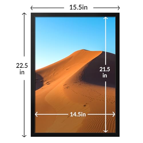 LaVie Home 15x22 Picture Frame for Wall Display, 15x22 Black Picture Frame with HD Plexiglas, 15 x 22 Frame 1 Pack, Display Frame for Vertical or Horizontal, Classic Collection