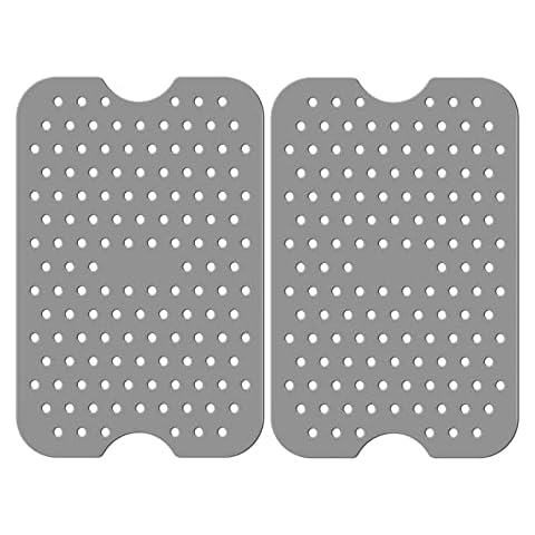 2 Pcs Air Fryer Liners Non Stick Silicone Air Fryer Mats Reusable Square Air Fryer Pads for Air Fryer and Food Steaming Basket Cover