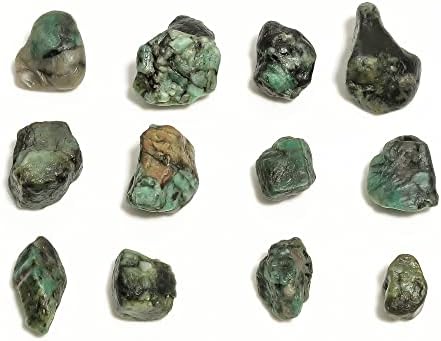 GEMKORA 250 cts. Natural Green Raw Emerald Gemstone and Rough Crystals Rock Jewelry Making Supplies, Heart Chakra, Healing Energy, ART-CRAFTS-DIY Stone, Success Crystal, Love Stone