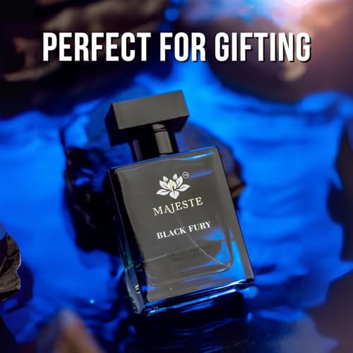 Image of BLACK FURY Men's Eau De Parfum 50 ML | Luxury Long Lasting Men's Perfume | Citrus & Spicy Woody Fragrance with Lemon, Sage, Black Amber & Patchouli