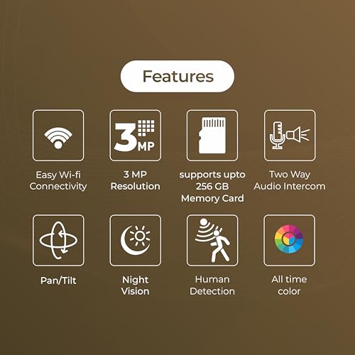 Image of Trueview 3MP WiFi Robot Security Camera with 360 Rotation | All Time Color Night Vision | Smart Tracking | Two Way Audio | Alexa Compatible | 256GB SD Card Support | STQC Certified