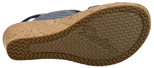 Skechers womens Beverlee - High Tea Wedge Sandal, Navy, 8.5 US