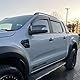 JHCHAN Windabweiser Regenabweiser für Ford Ranger 2012-2022 Wildtrak Raptor XL XLT Limited Tremor Platinum T6 T7 T8 Doppelkabine Acryl Getönt Set 4-Teilig Schwarz