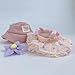 Clothes for Labubu/for Labubu Clothes/for Labubu Outfits/for Labubu Dress, 3-Piece Cute Outfit Set for 17cm Doll - Dress with Floral Bow and Hat (Pink, No Doll Included)