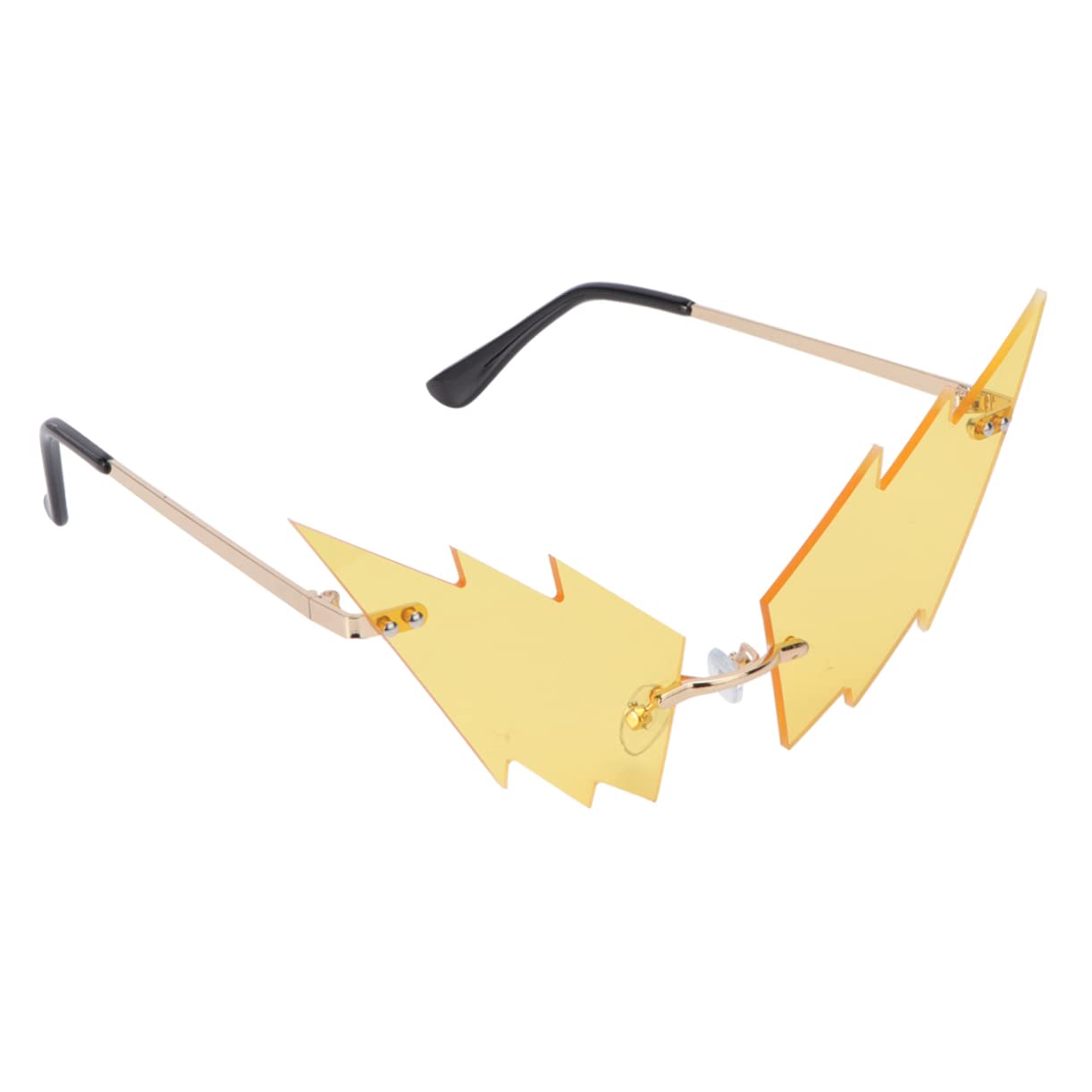 Alipis 1pc Funny Glasses Weird Sunglasses Novelty Sunglasses Rave Glasses Round Sunglasses Fake Glasses Polarized Sunglasses Women Brown Sunglasses Men Glow Party Alien Glasses Yellow