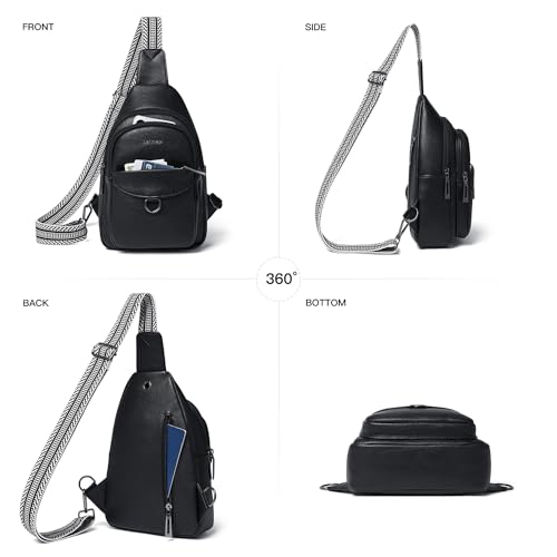 Image of LATMAP 7L Sling Bag for Women Men Crossbody Belt Bag Small Travel Sling Backpack Anti Theft Chest Daypack Purse Faux Leather