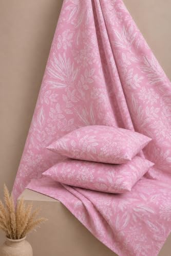 Image of Amazon Brand - Umi Premium Cotton King Bedsheet 90X100 Inches | Beautiful Elegant Design | 160 TC Breathable Fabric | 2 Pillow Covers Included