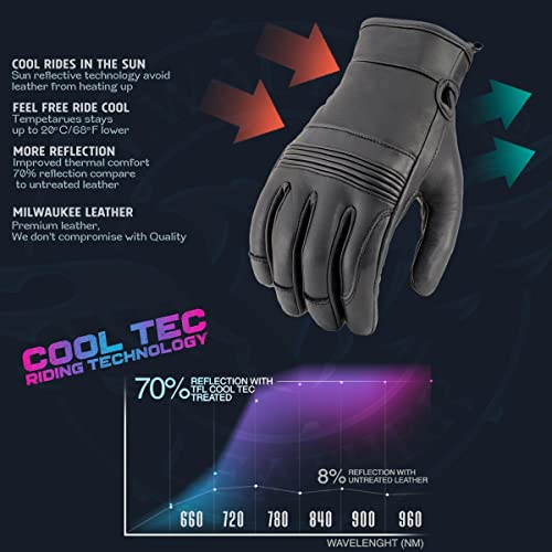 Image of Milwaukee Leather Women's Leather Lightweight Motorcycle Lined Driving Hand Gloves - X-Small