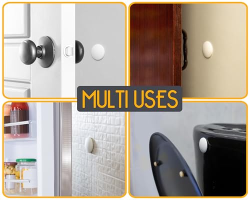 Image of ProStoppr Door Stoppers - Medium 2 inch (6 Pack) - Strong Adhesive Backing | Quiet & Shock Absorbing Silicone Door Stoppers for Walls - Door Knob Wall Protector - Door Stop Bumper - Prevent Wall Damage