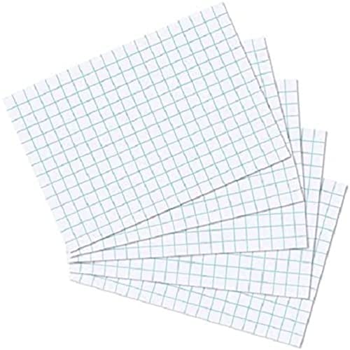 Exacompta - Réf. 3208B - Paquet de 100 fiches bristol quadrillées 5x5 non perforées - sous film - compatibles avec imprimante jet d'encre, laser et photocopieur - format 55 x 74 mm - couleur blanc