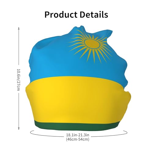 Flag of Rwanda Children Hip Hop Knitted Hat Kids Elastic Leisure Knit Cap Warm Sleep Beanies Black2