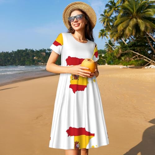 Robe rétro imprimée espagnole avec poches pour sublimer la taille - 7