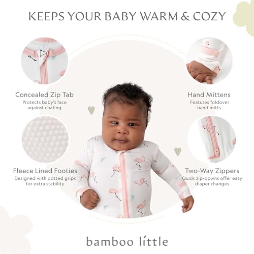 Image of Bamboo Little Soft Baby Footie Pajamas, Baby Clothes, Newborn Sleepers, 95% Viscose and 5% Spandex, 0-24 Months