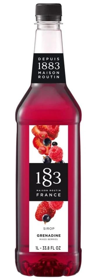 Image of 1883 Mixed Berries Syrup for Drinks, Made in France, 1 Liter Plastic Bottle