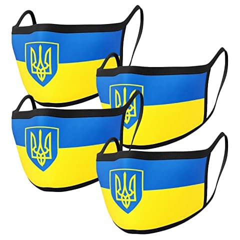 Face Mask Covering Medium Distressed Flag Ukraine/Ukrainian Reusable Washable Soft Cotton Feel Polyester Fabric Cover