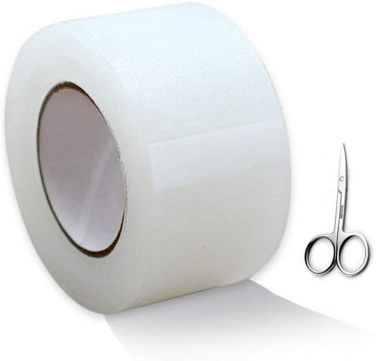 1 Roll(26ft) Clear Plastic Cuttable Invisible Natural Self-Adhesive Makeup Fold Eyelid Tape Stickers Instant Eye Lift Strips With Scissor Big Eye Decoration for Hooded Droopy Uneven Mono-eyelids